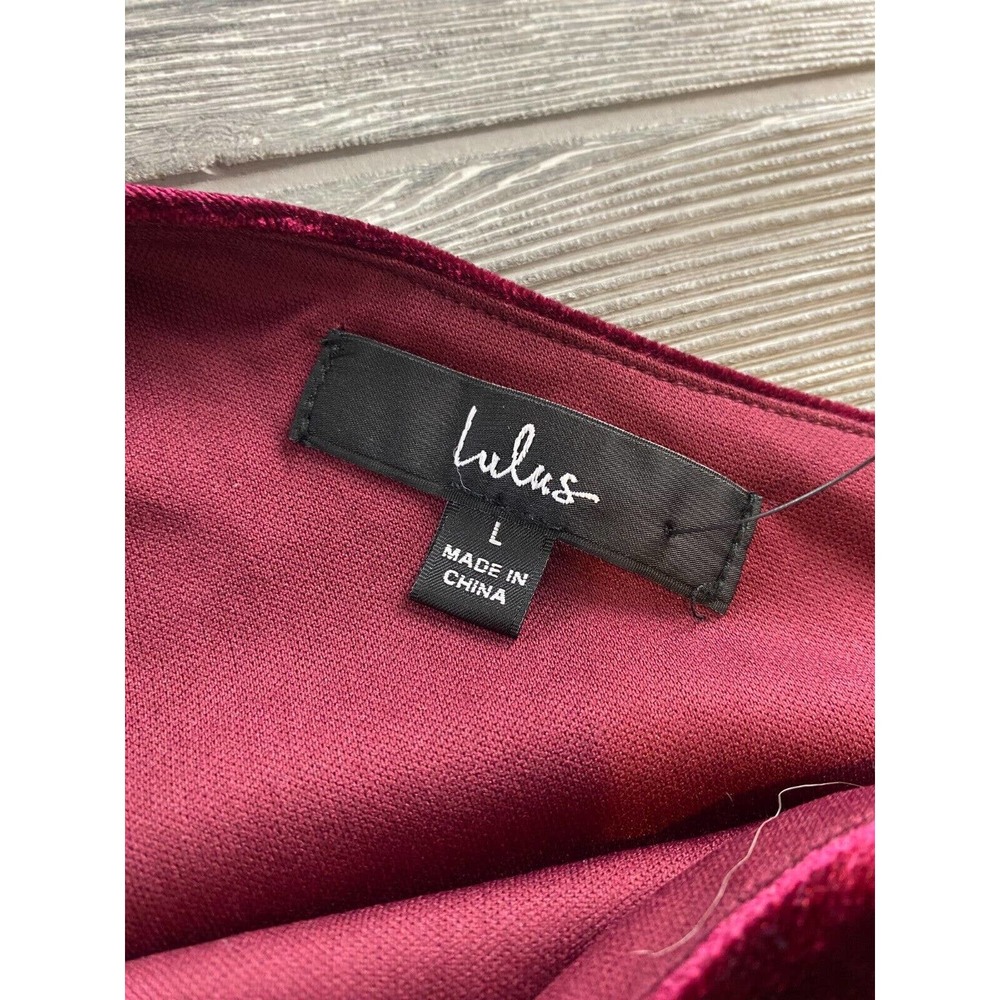 Lulu's VELVET ONE SHOULDER CROP TOP WOMENS SIZE Large Side Cinch Zipper NWT - Picture 8 of 10